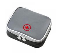 BEYEQCEZ Mini Kit di Primo Soccorso Portatile, Borsa Vuota Piccolo Pillola Organizzatore Facile Trasporta Medicina Contenitore Con Multi-pocket 13x10x4cm, Grigio