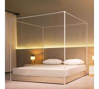Beyeutao Bianco Telaio Per Letto Baldacchino 120x200cm Con Palo Staffa Quattro Poster Tenda Gioco Per Esterno o Interno
