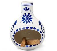 BEYLAB Porta incenso in porcellana blu e bianca scultura argilla alla salvia porta Palo Santo ceramica per coni di ciotola incenso, macchia, bruciatore
