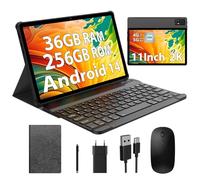 BEYNIVAN Tablet 11 Pollici Android 15 Tablet,Doppio SIM 4G LTE+5G WiFi,Octa-Core 2.0Ghz,2000x1200 FHD/36GB RAM+128GB ROM/9580mAh/BT5.0/Face Unlock/OTG/GPS-Tablets in Offerta con Tastiera e Mouse,Nero