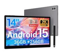 BEYNIVAN Tablet 14 Pollici Android 15 Tablet in Offerta,Octa Core,20W/11580mAh,36GB RAM+256GB ROM,2000 * 1200 incell FHD+,Foto AI 16MP+8MP, TÜV, GPS, Gemini AI,Face ID/GPS/BT 5.0/TÜV/USB-C,Grigio