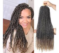Beyond Beauty Passion Twist Hair 6Pack Water Wave Crochet Hair Pre-Looped Long Bohemian Crochet Braids Hair for Black Woman Synthetic Curly Hair Extensions for Braiding Hair(Tbug)