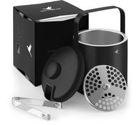 Beyond Contenitore per cubetti di ghiaccio con coperchio e pinza, 100% senza BPA, in acciaio inox, a doppia parete, 1,3 litri, secchio per ghiaccio per cubetti di ghiaccio, secchiello per la