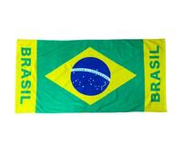 Beyond Happy Asciugamano da spiaggia e da bagno con bandiera gigante del Brasile, 100% cotone e 150 cm x 75 cm, asciugamano da spiaggia per le vacanze del Brasile, grande asciugamano da bagno per gli
