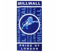 Beyond Happy Millwall - Asciugamano da spiaggia e da bagno con leoni giganti, 100% cotone e 150 x 75 cm, motivo: Millwall Football, telo da spiaggia per le vacanze, grande asciugamano da bagno per gli