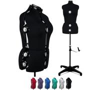 Beyond Your Thoughts Manichino da sartoria, regolabile, da donna, M (42-46), 13 rotazioni, busto da donna, sartoria, manichino con applique Nero taglia M