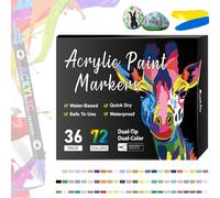 Beyonddraw Dual Tip Acrylic Paint Pen Marker, 24/48/72/96/120/168 Colors, Beyond Draw Acrylic Markers, for Rock Painting, Ceramic Wood Canvas Plastic DIY Crafts (72colors)