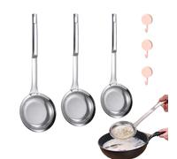 Beyonddraw Fine Mesh Stainless Steel Colander Spoon, 304 Stainless Fine Mesh Strainer with Handle, Sieve Fine Mesh Stainless Steel for Oil Filter Skimming Grease and Foam (S+M+L)