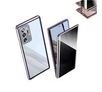 Beyonddraw Magnetic Tempered Glass Double-Sided Phone Case for Samsung, Beyond Draw Phone Case,360 Full Body Protection Magnetic Casefor Samsung S21-25 Series (Purple)