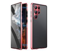 Beyonddraw Magnetic Tempered Glass Double-Sided Phone Case for Samsung, Beyond Draw Phone Case, Anti-Peep All-Round Protection & Anti-Drop (S24 FE,Red)