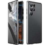 Beyonddraw Magnetic Tempered Glass Double-Sided Phone Case for Samsung, Beyond Draw Phone Case, Anti-Peep Full-Cover Magnetic Protective Cover for Samsung S21-25 Series (Silver,S22+)
