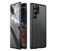 Beyonddraw Magnetic Tempered Glass Double-Sided Phone Case for Samsung, Beyond Draw Phone Case, Anti-Peep Full-Cover Magnetic Protective Cover for Samsung S21-25 Series (Black,S25+)