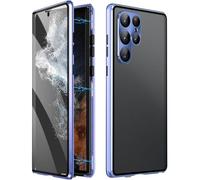 Beyonddraw Magnetic Tempered Glass Double-Sided Phone Case for Samsung, Beyond Draw Phone Case, Anti-Peep Full-Cover Magnetic Protective Cover for Samsung S21-25 Series (Blue,S24FE)