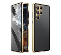 Beyonddraw Magnetic Tempered Glass Double-Sided Phone Case for Samsung, Beyond Draw Phone Case, Anti-Peep All-Round Protection & Anti-Drop (S24 PLUS,Gold)