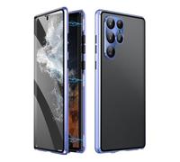 Beyonddraw Magnetic Tempered Glass Double-Sided Phone Case for Samsung, Beyond Draw Phone Case, Anti-Peep All-Round Protection & Anti-Drop (S25 PLUS,Blue)