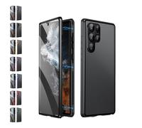 Beyonddraw Magnetic Tempered Glass Double-Sided Phone Case, Fully Protect Screen HD and Privacy, for Samsung S25, S24, S23, S22, S21 Series (S21,Black/Privacy)