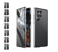 Beyonddraw Magnetic Tempered Glass Double-Sided Phone Case, Fully Protect Screen HD and Privacy, for Samsung S25, S24, S23, S22, S21 Series (S21Ultra,Silvre/HD)