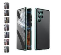 Beyonddraw Magnetic Tempered Glass Double-Sided Phone Case, Fully Protect Screen HD and Privacy, for Samsung S25, S24, S23, S22, S21 Series (S24Ultra,Green/Privacy)