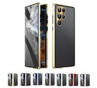 Beyonddraw Privacy Magnetic Tempered Glass Double-Sided Phone Case for Samsung, Beyond Draw Phone Case, Anti-Peeping Magnetic Tempered Glass Double-Sided Phone for S21-25 (S24FE,GoldPC)