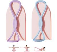 Beyonddraw Resistance Bands,Occasionalous Resistance Bands, Figure 8 Exercise Bands for Women Men, Home Fitness Portable Elastic Pull Bands for Yoga, Pilates (Purple+Blue,15+25lb)