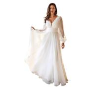 Beyonddress Boho Abiti da sposa per Sposa Tulle Appliques Pizzo Abiti da Sposa Lunghi Eleganti, J-avorio, 58