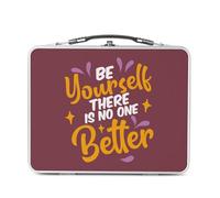 BeYourself Tipografia Message Citation Motivation Self Love Inspiration - Scatola da gustare in alluminio, ciotola rigida in stile retrò stampata in Francia