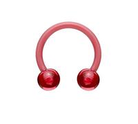 Beyoutifulthings Piercing a ferro di cavallo in acrilico universale per petto, capezzolo, naso, setto orecchio, cartilagine, 1,2/1,6 mm, 10/12 mm e Plastica, colore: Colore: rosso, cod. HXA-161044-R