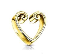 beyoutifulthings Piercing per orecchio, in stile vintage, a forma di cuore, in acciaio chirurgico, 8-25 mm, chiusura a sella, 14 mm, Acciaio inossidabile,