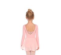 Beyove Vestito Danza Classica per Bambine 3-11 Anni, Manica Lunga, Cotone, Body con Gonna in Chiffon Tütü, Rose, 140