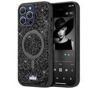 BEZ Cover Magnetica per iPhone 15 Pro Max, [Compatibile con MagSafe], Custodia Scintillio Glitter per della serie Bling & Co., Cover Protettiva Sparkle Diamond Crystal Bling Case, Nero Intenso