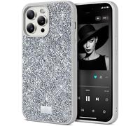 BEZ Cover per iPhone 14 Pro Scintillio Glitter, Custodia per iPhone 14 Pro della serie Bling & Co., Custodia protettiva Sparkle Diamond Crystal Bling Case per iPhone 14 Pro, Argento Scintillante