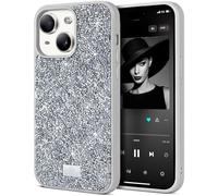 BEZ Cover per iPhone 15 Plus Scintillio Glitter, Custodia per iPhone 15 Plus della serie Bling & Co., Custodia protettiva Sparkle Diamond Crystal Bling Case per iPhone 15 Plus, Argento Scintillante