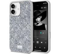 BEZ Cover per iPhone 16 Scintillio Glitter, Custodia per iPhone 16 della serie Bling & Co., Custodia protettiva Sparkle Diamond Crystal Bling Case per iPhone 16, Argento Scintillante