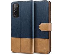 BEZ Cover per Samsung S20 FE, Custodia per Portafoglio Samsung Galaxy S20 FE 5G Protettiva in Tela e PU Pelle Portafoglio Flip Cover con Chiusura Magnetica, Blu Navy