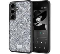 BEZ Cover per Samsung S24 Scintillio Glitter, Custodia della serie Bling & Co., Custodia protettiva Sparkle Diamond Crystal Bling Case per Samsung Galaxy S24, Argento Scintillante