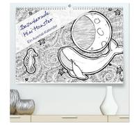 Bezaubernde Mini-Monster - Ein Ausmal-Kalender (hochwertiger Premium Wandkalender 2026 DIN A2 quer), Kunstdruck in Hochglanz: Ein Ausmal-Kalender für Groß und Klein