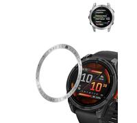Bezel per Garmin Fenix 8, 51 mm, smartwatch, anello di protezione in acciaio inox Yystao, tachimetro intercambiabile, antigraffio, lunetta protettiva per lo styling, colore: argento/nero