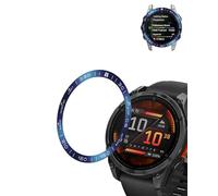 Bezel per Garmin Fenix 8, 51 mm, smartwatch, anello di protezione in acciaio inox Yystao, tachimetro intercambiabile, antigraffio, lunetta protettiva per lo styling, colore: blu/bianco