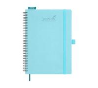 BEZEND Agenda 2026 Settimanale Spirale A5 21 x 15,5 cm, 18 Mesi Diario Scuola da Lug.25 a Dic.26 con Portapenne Autoadesivo, Righello in Plastica, Copertina Morbida in Pelle PU - Blu cielo