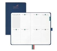 BEZEND Agenda 2027 Settimanale Piccola, Layout a Quadranti - 16,5 x 10,5 cm | Gen a Dic 2027, Diario Tascabile (A6+), Bordo in Oro Rosa, Carta da 100 GSM, Copertina Rigida in Pelle PU - Blu Prussiano