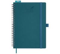 BEZEND Agenda Settimanale 2026 Verticale 21 x 15,5 cm, A5 Diario da Gen a Dic 2026 con Portapenne Autoadesivo, Righello, Copertina Morbida in Pelle PU, Verde Scuro