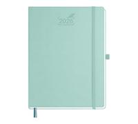 BEZEND Agenda Settimanale 2026 Verticale 28 x 22 cm, A4 Diario da Gen a Dic 2026 con Portapenne, Copertina Rigida in Pelle PU, Verde Menta