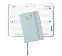 BEZEND Mini Agenda 2026 Bi-Giornaliera Tascabile 12 x 8 cm, 2 Giorni per Pagina (1 Settimana su 4 Pagine) - B7 Diario Piccola da Gen a Dic 2026, Copertina Rigida in Pelle PU, Grigio-blu