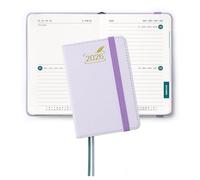 BEZEND Mini Agenda 2026 Bi-Giornaliera Tascabile 12 x 8 cm, 2 Giorni per Pagina (1 Settimana su 4 Pagine) - B7 Diario Piccola da Gen a Dic 2026, Copertina Rigida in Pelle PU, Lila
