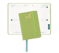 BEZEND Mini Agenda 2026 Bi-Giornaliera Tascabile 12 x 8 cm, 2 Giorni per Pagina (1 Settimana su 4 Pagine) - B7 Diario Piccola da Gen a Dic 2026, Copertina Rigida in Pelle PU, Frutta Verde