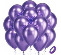 Bezente Palloncini rotondi in lattice viola metallizzato, confezione da 100 pezzi, 30,5 cm, per addio al nubilato, feste di fidanzamento, compleanni, decorazioni per feste di addio al nubilato