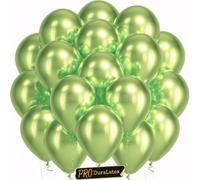 Bezente Pro Duralatex - Palloncini verdi metallizzati, confezione da 120 pezzi, 25,4 cm, extra spessi, colore verde mela, per estate, matrimoni, fidanzamenti, addio al nubilato, feste di compleanno