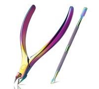 BEZOX Tagliaunghie per cuticole preciso con set di spingi cuticole - Kit per la pulizia delle unghie sottostanti - Acciaio Inossidabile Rosa Professionale