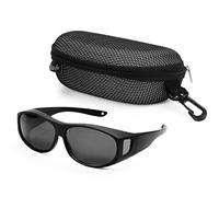BEZZEE PRO Occhiali da Sole Polarizzati con Custodia - Occhiali Polarizzati Protezione Solare Antiriflesso UV400 - Sovraocchiali da Sole - Occhiali da Sole da Donna e Uomo per Bicicletta e Escursioni