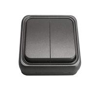 Bf bf-18 - Doppio interruttore 18 superficie 10a 250v grafite borsa